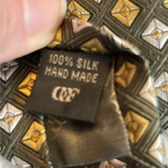 Elegant Geometric Tie - Gold, Silver, Black - Picture 8 of 8